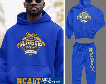North Carolina A&T Aggies - Aggie Pride Sweatsuit - (Hoodie + Sweatpants) - HBCU Holiday + Homecoming Gift Set