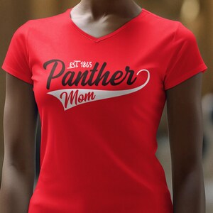 CAU Mom 1865 (V-Neck) - Retro Clark Atlanta Shirt, Panther Pride, CAU Tees, CAU Panthers Hoodies & Sweatshirts, Hbcu College Apparel