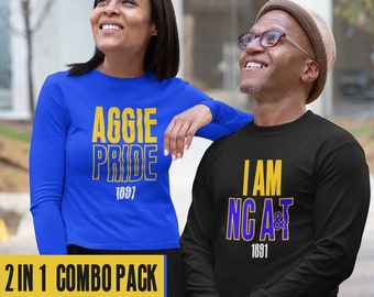 North Carolina Aggies (A&T) 2-in-1 Combo Pack - Aggie Hoodies, Vintage Aggie Alumni Apparel, Retro Aggie HBCU Merch, NCAT Aggies Shirt