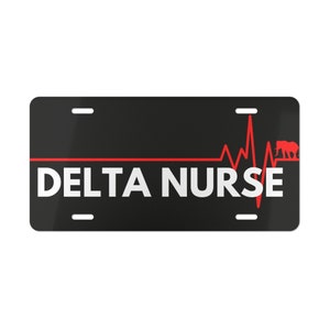 Delta Sigma Theta Sorority 1913 Nurse Heartbeat Red White Car Tag Vanity License Plate