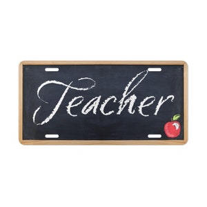 Chalkboard Teacher Occupation Car License Vanity Plate