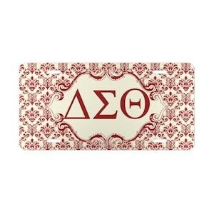 Delta Sigma Theta Sorority Elegant Aluminum Vanity Car License Plate