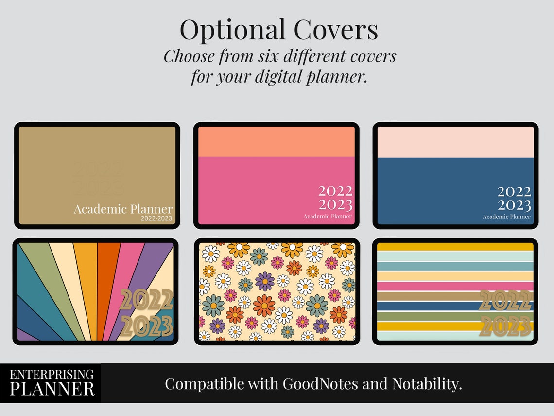 Academic Digital Planner 2022 2023, Bright Colors, Goodnotes Planner ...