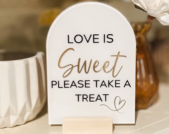 Cards & Gifts Arch Table Sign, Gift and Cards Sign, Modern Script Acrylic Wedding Sign, Wedding TableTop Signs, Take a Treat