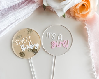 cupcake toppers, birthday cupcakes, baby shower cupcakes, custom cupcake topper, acrylic cupcake toppers