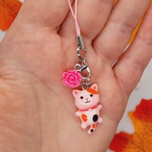 Kätzchen Schlüsselanhänger, Kawaii Handyanhänger, Mitbringsel, MP3 Charm Anhänger Bild 2