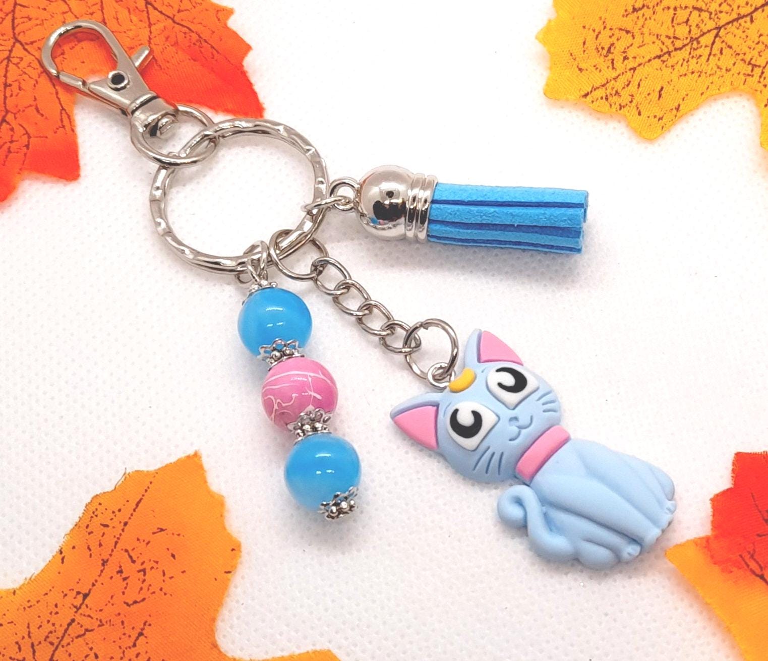 Sailor Moon Schlüsselanhänger Set – 2 Stück Mit Luna Katze, Für Tasche, Handy & Schlüssel, Anime Fan Geschenk