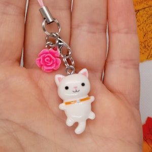 Kätzchen Schlüsselanhänger, Kawaii Handyanhänger, Mitbringsel, MP3 Charm Anhänger Bild 3