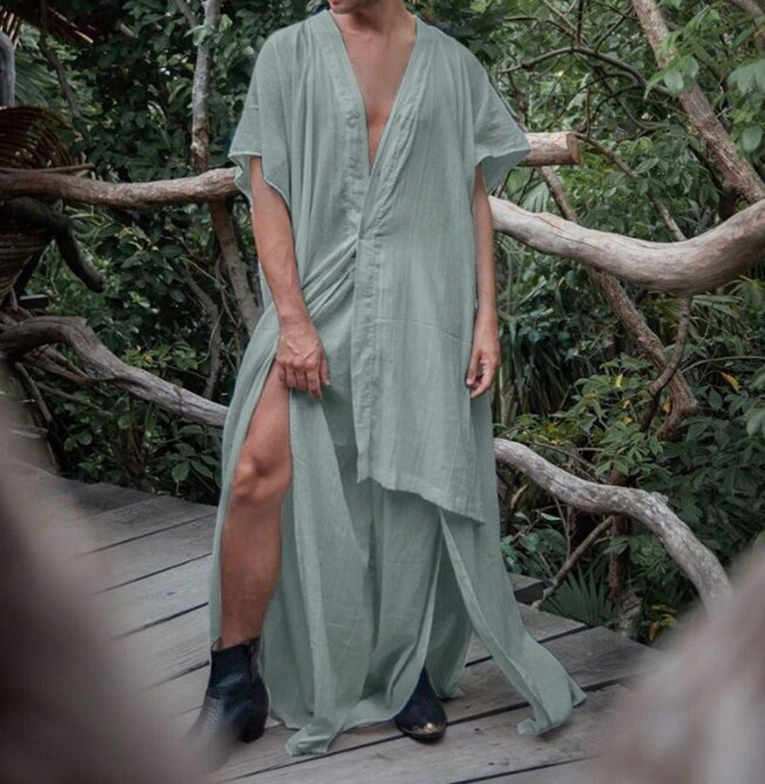 Long Paradise Robe Outdoor Bathrobe Open Sleeve With Matching - Etsy UK