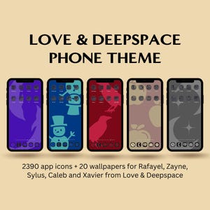 Love and Deepspace Phone Theme: 2390 App Icons 20 Wallpapers (LADS Digital Download)