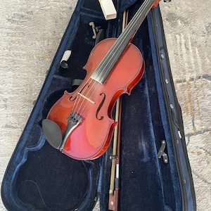 Handmade Violins 4/4 Flamed Solid Concert High Quality Sound Blue Navy Bag Case Bow