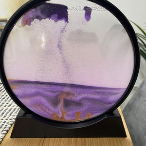 Handmade Moving Sand Art Picture Round Glass 3D Hourglass Space Motion Frame