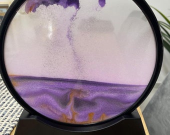 Handgemachtes bewegliches Sandkunstbild rundes Glas 3D-Sanduhr-Raum-Bewegungs-Rahmen
