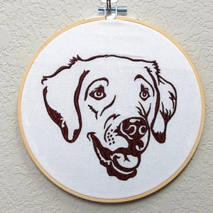Embroidered Chocolate Labrador Retriever Hoop Art