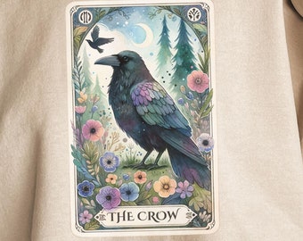 The Crow Tarot Card Sweatshirt, Support Your Local Murder, Nature Lovers, Shirt for Crow Lovers, Funny Crow Shirt, Goblincore Shirt,