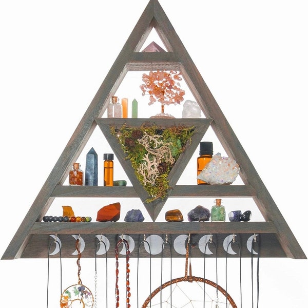 Triangle Crystal Shelf Jewelry Hanger - 10 hooks