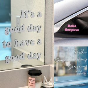 Affirmation mirror decal (Custom affirmation decal,affirmation wall decal,affirmation car decal, mantra decal,wall sticker,mirror sticker)