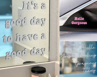 Affirmation mirror decal (Custom affirmation decal,affirmation wall decal,affirmation car decal, mantra decal,wall sticker,mirror sticker)