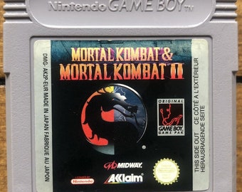 Vintage 1993 Mortal Kombat and Mortal Kombat II Gameboy Nintendo Retro Genuine Video Game Cartridge - Fully Tested & Fully Working Cart