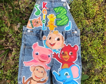 Unique Hand Painted Kids Overalls: Personalize with Any Theme, Durable & Adorable!