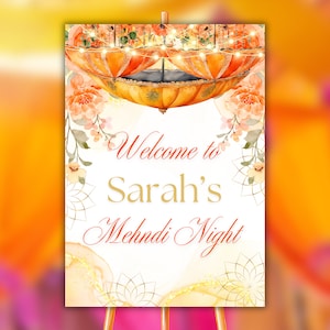 Mendhi Ki Raat Welcome Sign | Mehendi Signboard | Editable and printable | Pithi Mayoun signage | Mehendi | mehndi board, Dholki, Sangeet