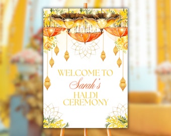 Mehndi Welcome Sign Custom Mendhi Sign Custom Mehndi Sign Dholki Sign Floral Sign Indian Wedding Sign Haldi Sangeet Dholki Welcome Sign