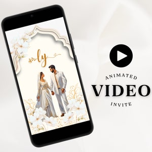 Arabskie zaproszenie na ślub Zaproszenie Nikkah Cyfrowe muzułmańskie zaproszenie na ślub Wideo Arabskie zaproszenia na ślub Palestyna Saudyjski egipski ślub