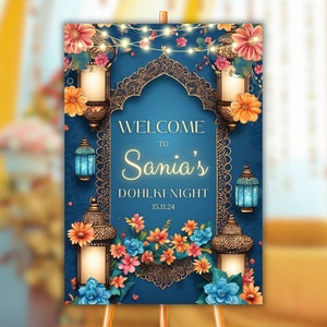 Mendhi Ki Raat Welcome Sign Mehendi Signboard Editable Printable Pithi Mayoun Signage Mehendi Mehndi Board Dholki Sangeet
