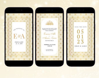Nikkah Invitation Digital Muslim Wedding Invitation Editable Arab Nikkah Invitation Digital Walima Evite Indian Invitation
