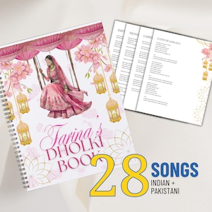 Printable Pink Dholki Song Book Digital Mehndi Desi Song book Dholki Songs Lyrics Book Mehndi Song Book Punjabi Tapay Songs For Mehndi
