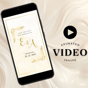 Islamic Gold Muslim Wedding Invite Digital Video Custom Animated Nikah Invite Editable Arab Nikkah Invitation Custom Walima Indian Invite