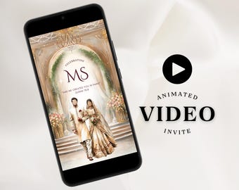 Muslim Wedding Invitation Digital Nikkah Invitation Illustration Video Islamic Wedding Invitation Pakistani Invitation Nikah Invitation Card
