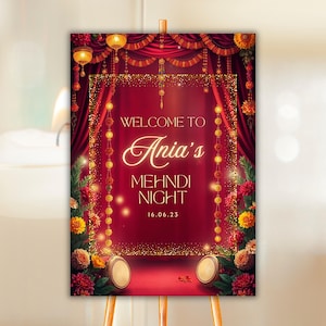 Mehndi Signs Maroon Mehndi Ki Raat Welcome Sign Mehendi Signboard Editable Printable Pithi Mayoun  Mehendi Mehndi Board Dholki Sangeet