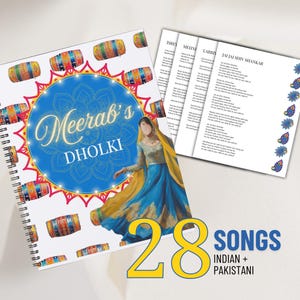 Printable Dholki Song Book Digital Mehndi Desi Song book Dholki Songs Lyrics Book Mehndi Song Book Punjabi Tapay Songs For Mehndi