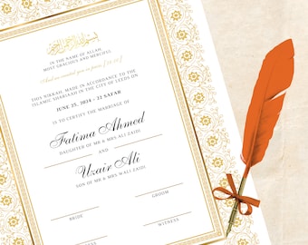Luxury Nikkah Certificate Islamic Wedding Contract Nikkah Nama Muslim Marriage Certificate Digital Muslim Wedding Contract Nikah Nama