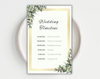 Order Of The Day Wedding Timeline Wedding Programs Order Of Service Wedding Wedding Day Itinerary Wedding Schedule Day of Stationery