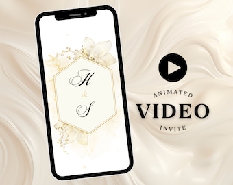 Muslim Wedding Invite Islamic Gold Digital Video Custom Animated Nikah Invite Editable Arab Nikkah Invitation Personalized Walima Envite