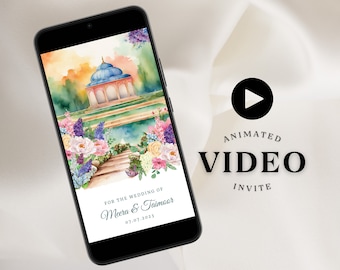 Nikkah Invitation Video Muslim Wedding Invitation Digital Video Islamic wedding Invitation Pakistani Invitation Dohlki Mehndi Invitation