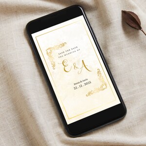 Islamic Gold Muslim Wedding Invite Digital Video Custom Animated Nikah Invite Editable Arab Nikkah Invitation Custom Walima Indian Invite