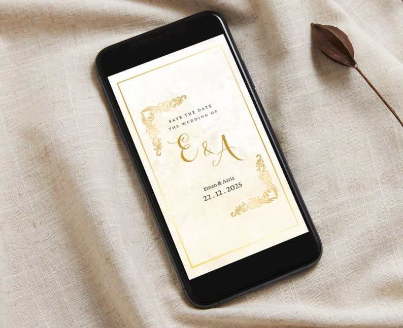 Islamic Gold Muslim Wedding Invite Digital Video Custom Animated Nikah Invite Editable Arab Nikkah Invitation Custom Walima Indian Invite