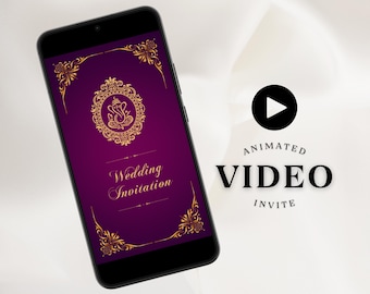 Indian Wedding Invitation Purple Gold Hindu Invitation Digital Indian Wedding Invitation Tamil Wedding Invitation Hindu Gujrati Wedding