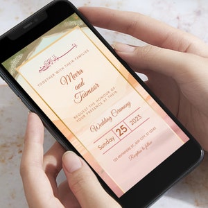 Nikkah Invitation Video Muslim Wedding Invitation Digital Video Custom Floral Mughal Garden Pakistani Invitation Islamic Mehndi Invitation