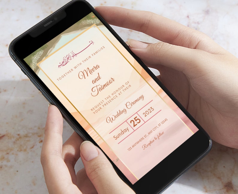 Nikkah Invitation Video Muslim Wedding Invitation Digital Video Custom Floral Mughal Garden Pakistani Invitation Islamic Mehndi Invitation