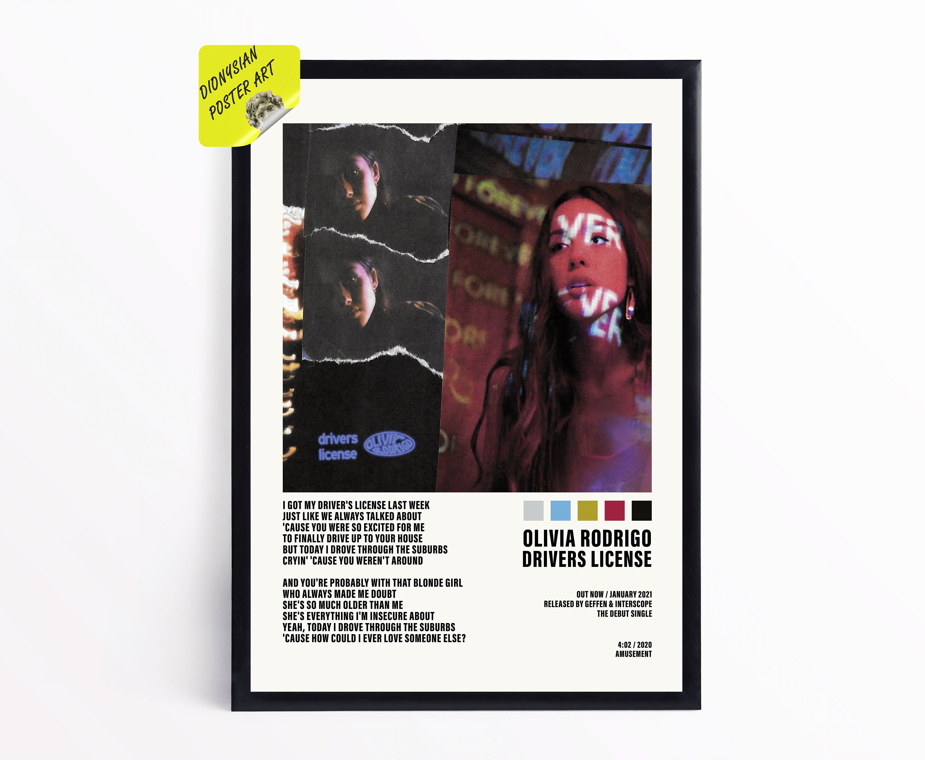 Olivia Rodrigo Drivers License Poster Album Cover Poster Etsy