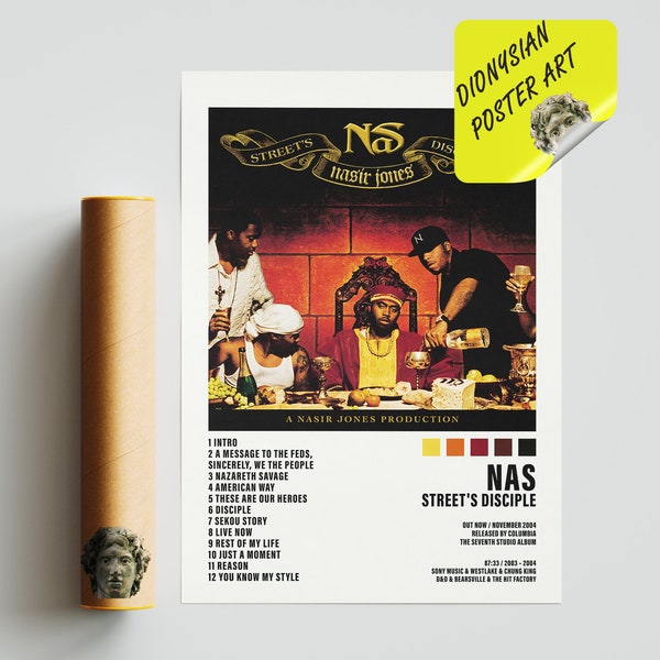 Nas, Street's Disciple Poster | Album Cover Poster, Tracklist Posters, Print Wall Art, Custom Poster, Home Decor, The Lost Tapes, Untitled