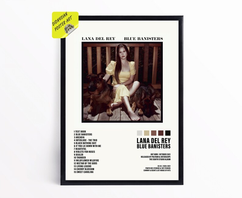 Lana Del Rey Blue Banisters Album Cover Poster Tracklist Etsy