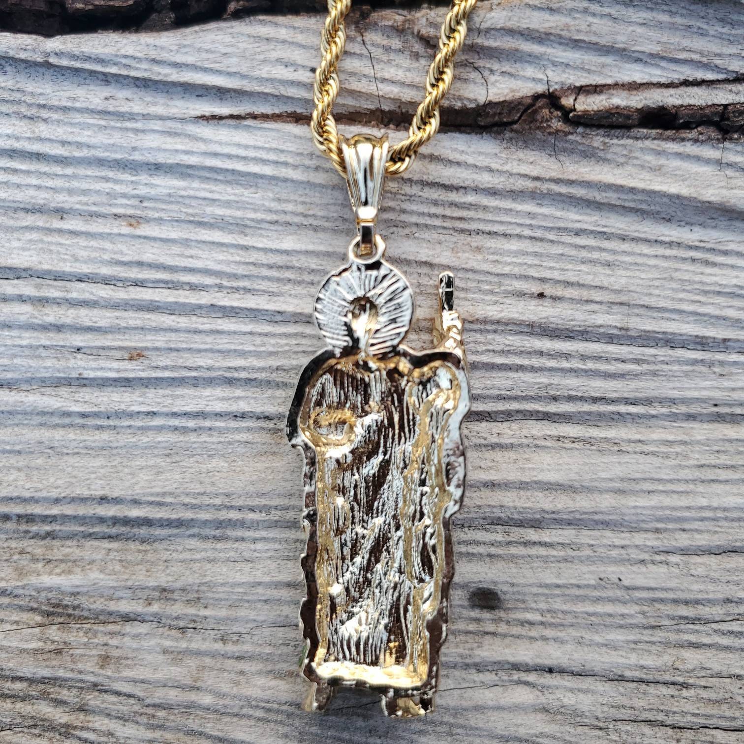 14k Gold Plated Saint Jude Necklace ~san Judas Tadeo Cadena