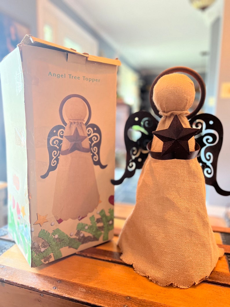 Vintage Cracker Barrel Christmas Angel Large Tree Topper With Etsy