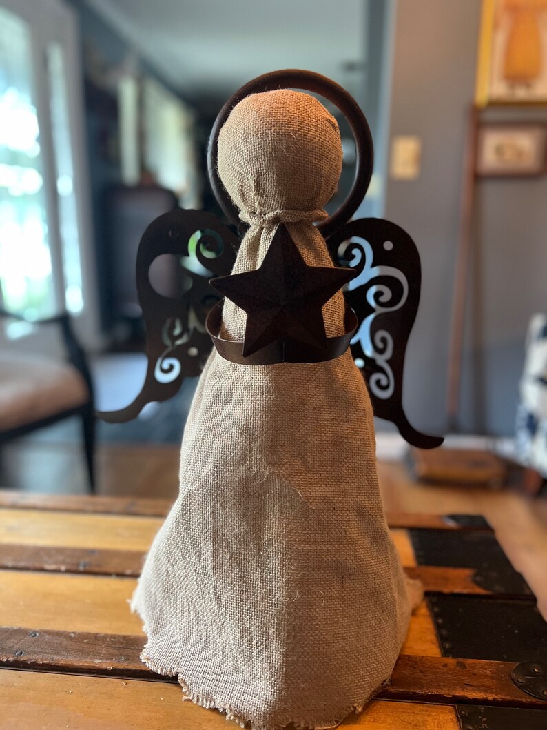 Vintage Cracker Barrel Christmas Angel Large Tree Topper With Etsy