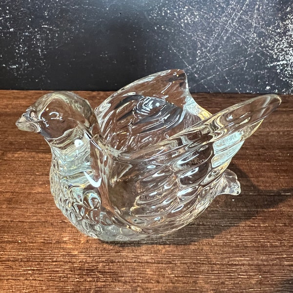 Vintage Crystal Avon Swan Tea Light Holder or Jewelry Holder